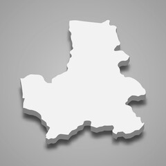 3d isometric map of Dak Nong Province of Vietnam