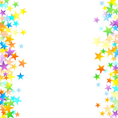 Obraz premium Rainbow Festive Confetti. Carnival Star Falling.