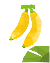 Polygon abstract banana vector