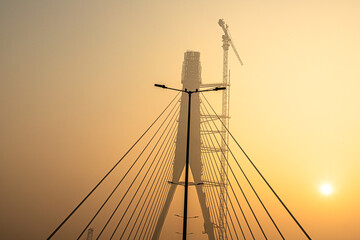 signature bridge is a cantilever spar cable stayed bridge in new delhi,india.