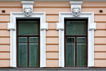 Fototapeta na wymiar Two rectangular windows.
