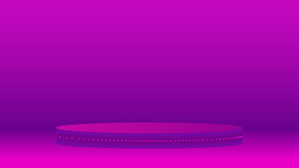 3D rendering Pink gradient pedestal  , product promotion , Product display , etc . 