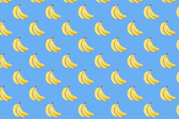 seamless pattern of bananas on light blue background

