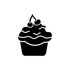 Cupcake icon vector Illustration, Baking cup Dessert icon