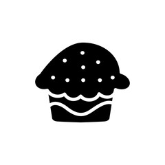 Cupcake icon vector Illustration, Baking cup Dessert icon