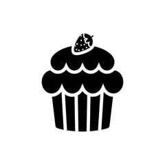 Cupcake icon vector Illustration, Baking cup Dessert icon