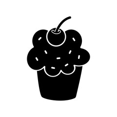 Cupcake icon vector Illustration, Baking cup Dessert icon