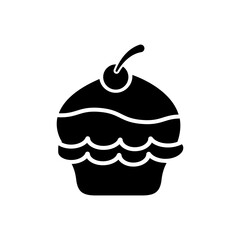 Cupcake icon vector Illustration, Baking cup Dessert icon