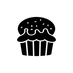 Cupcake icon vector Illustration, Baking cup Dessert icon