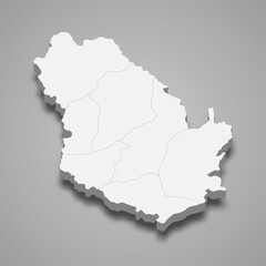 Fototapeta premium 3d isometric map of Phongsaly is a Province of Laos