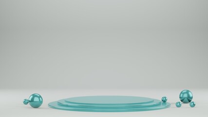 3d render of monochrome colored still life with empty space
