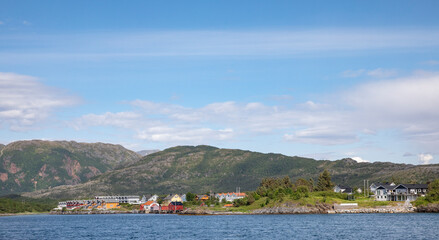 View of the bay of Mosvikran - ,Helgeland,Nordland county,Norway,scandinavia,Europe