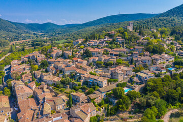 Fototapeta na wymiar drone view of an ancient village in france