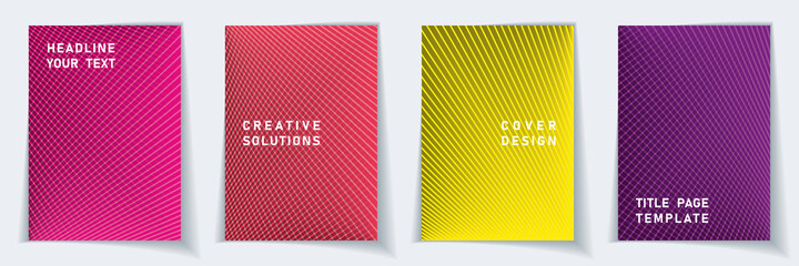 Crossed lines halftone cover page templates batch