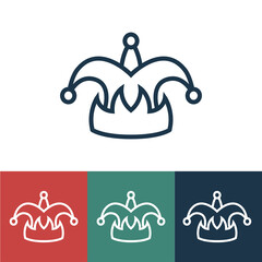 Linear vector icon with jester headdress