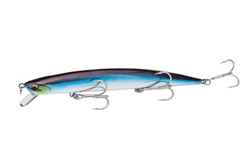 Wobbler with hooks for fishing as bait for fish, which is used for spinning. Fishing tackle for a...