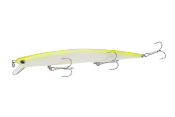 Wobbler with hooks for fishing as bait for fish, which is used for spinning. Fishing tackle for a...