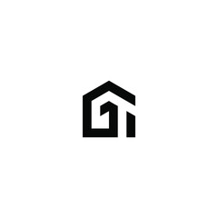 initials G house logo design