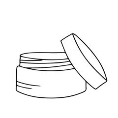 Simple tube of hand cream Hand-drawn. Hand and nail care. Vector illustration isolated on white background.