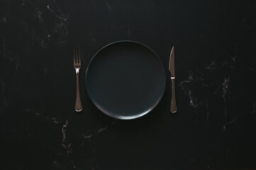 Mockup of an empty plate against a luxurious background