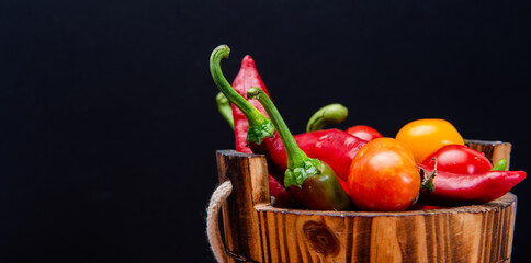 Because you deserve to eat fresh. Chili peppers and cherry tomatoes. Fresh food. Organic food