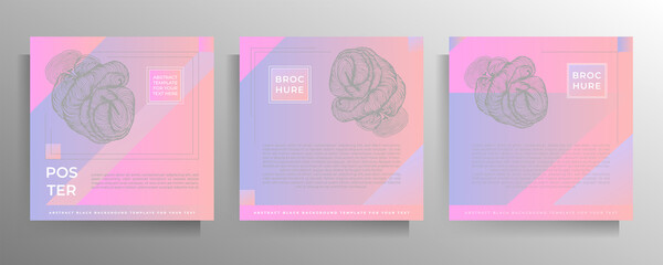 Cover design for flyer, poster, brochure, banner, magazine, book template set. Vector colored illustration with hand drawn graphic elements