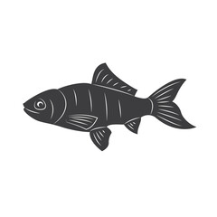 Fish silhouette isolated vector illustration on white