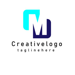 Abstract Initial Letter M and N  Logo. Colorful Geometric Origami Style. Usable for Finance, Business and Technology Logos. Flat Vector Logo Design Template Element