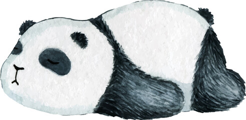 Watercolor clipart cute baby panda. Hand draw kawaii animal © FenrirArt