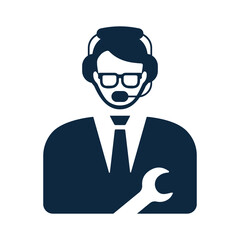 Settings, Configuration, customer support icon. Editable vector isolated on a white background.