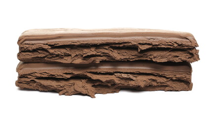 Brown modelling clay blocks isolated on white background