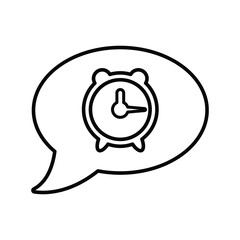 Message, clock, communication, time service outline icon. 