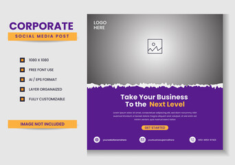 Corporate Digital Business Marketing Agency Social Media Banner, Square Flyer Template, Editable web Banner Post Template, Promotion Stories Ads Premium Vector