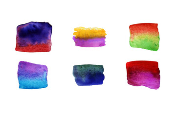 Watercolor texture vector isolated colorful background. Paint splash for your design