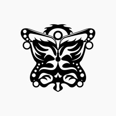 Abstract Butterfly with silhouette style design vector