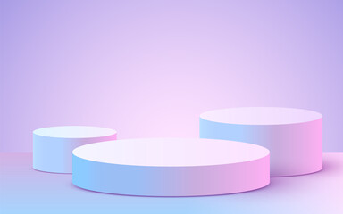 Abstract scene background. Cylinder podium on background. Product presentation, mock up, show cosmetic product, Podium, stage pedestal or platform.