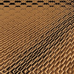 hexagonal 3d diagonal isometric rectangular shapes in shades of copper tawny brown orange and grey colours
