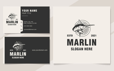 Vintage marlin logo template monogram style