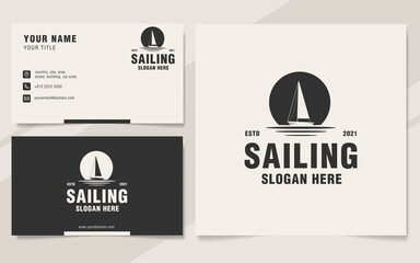 Vintage sailing logo template monogram style