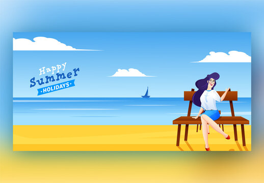 Summer Holidays Web Banner Layouttravel Web Banner