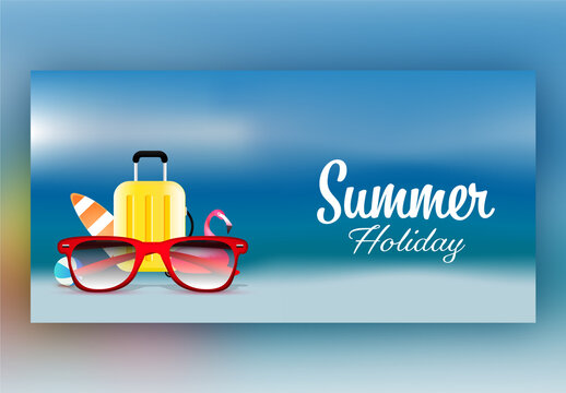 Summer Holidays Travelling Web Banner Layout