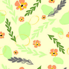 Seamless floral pattern with hand draw spring flower