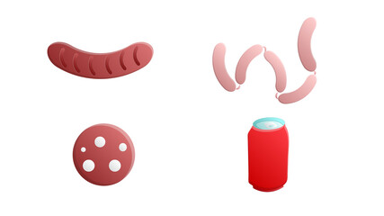 Fototapeta premium Barbeque related things hand drawn illustration. 