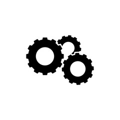 Gear icon, logo isolated on white background