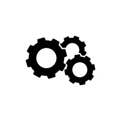 Gear icon, logo isolated on white background