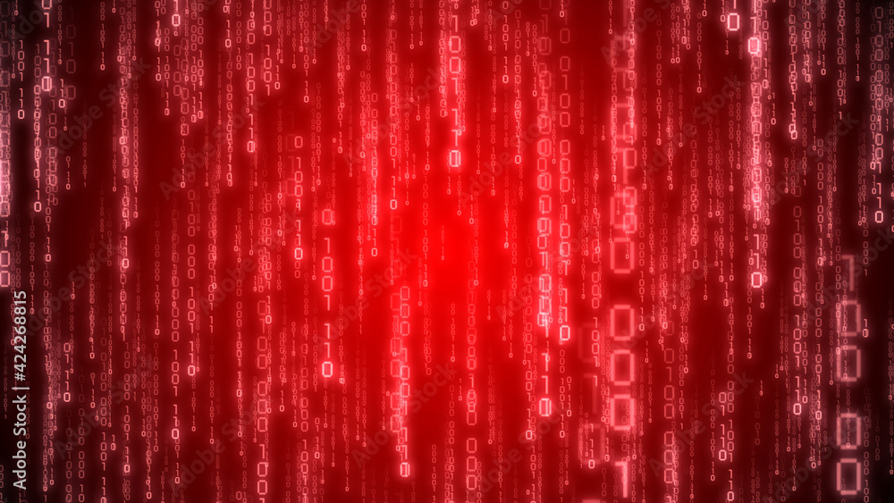 Poster matrix, binary code - computer application, internet concept - 3d illustration