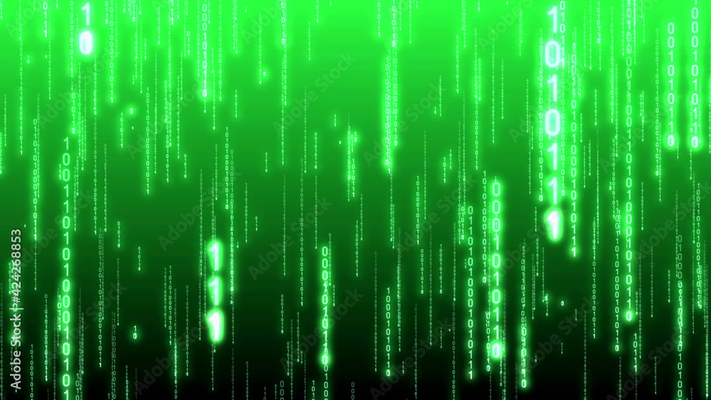 Poster matrix, binary code - computer application, internet concept - 3d illustration