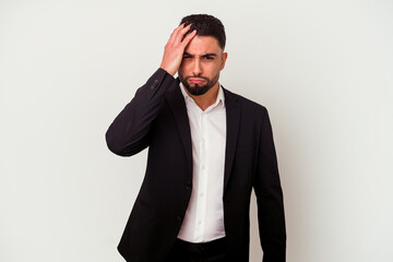 Young mixed race business man isolated on white background