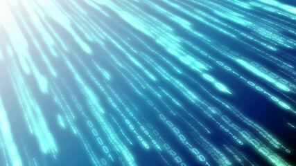 Matrix, binary code - computer application, Internet concept - 3D illustration