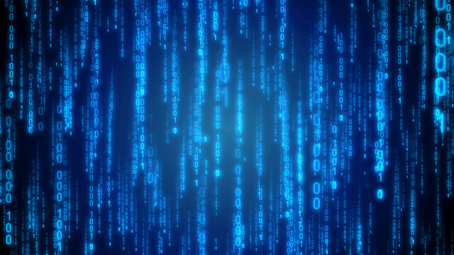 Matrix, binary code - computer application, Internet concept - 3D illustration